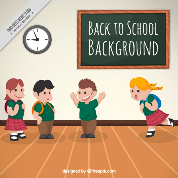 Fondo de clase con niños 