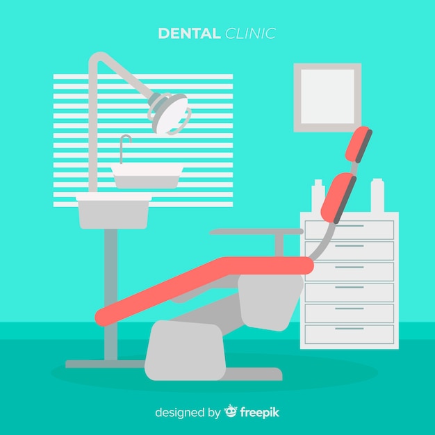 Vector gratuito fondo de clínica dental en diseño plano