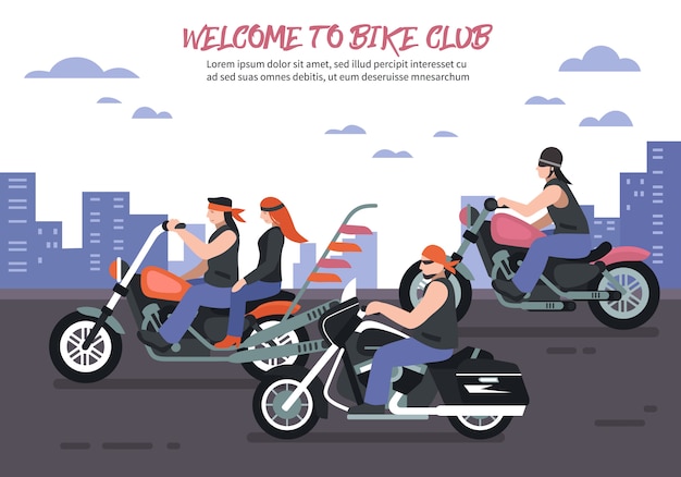 Vector gratuito fondo club biker