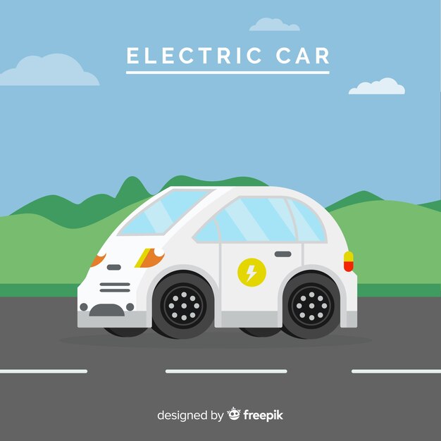 Fondo coche eléctrico plana