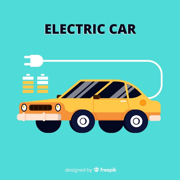 Fondo coche eléctrico plana
