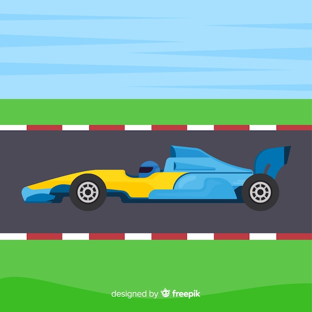 Vector gratuito fondo con coches de carreras de fórmula 1