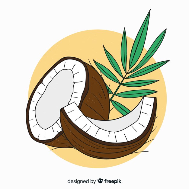 Fondo coco dibujado a mano