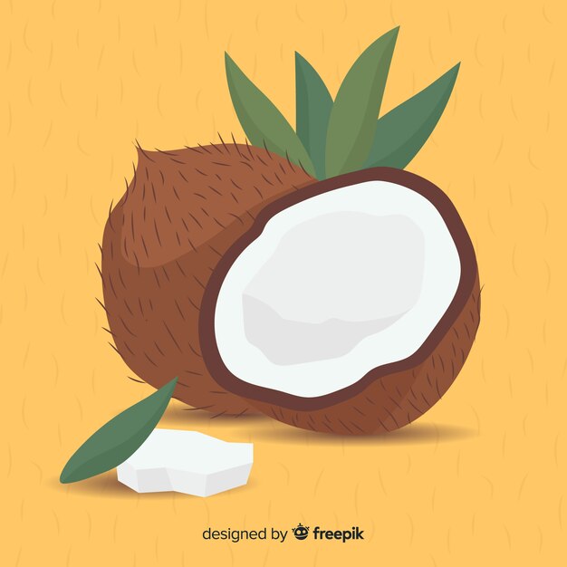 Fondo coco dibujado a mano