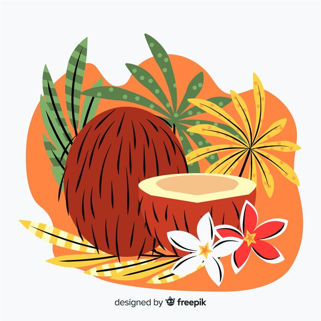 Fondo cocos dibujados a mano