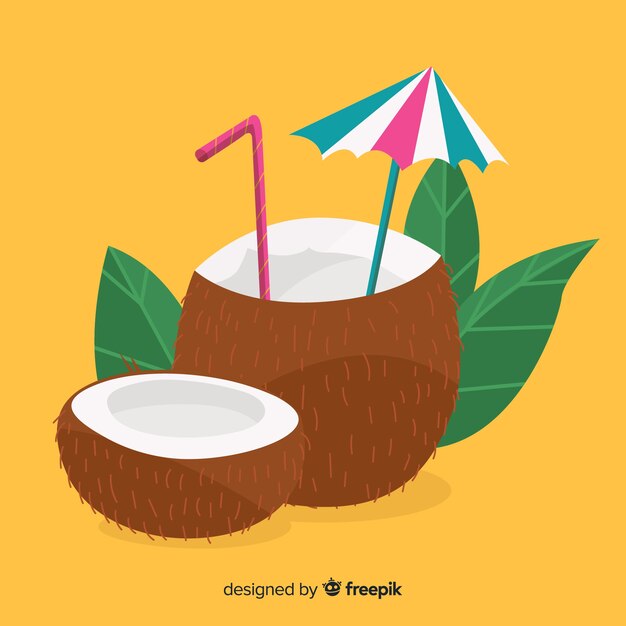 Fondo cocos dibujados a mano