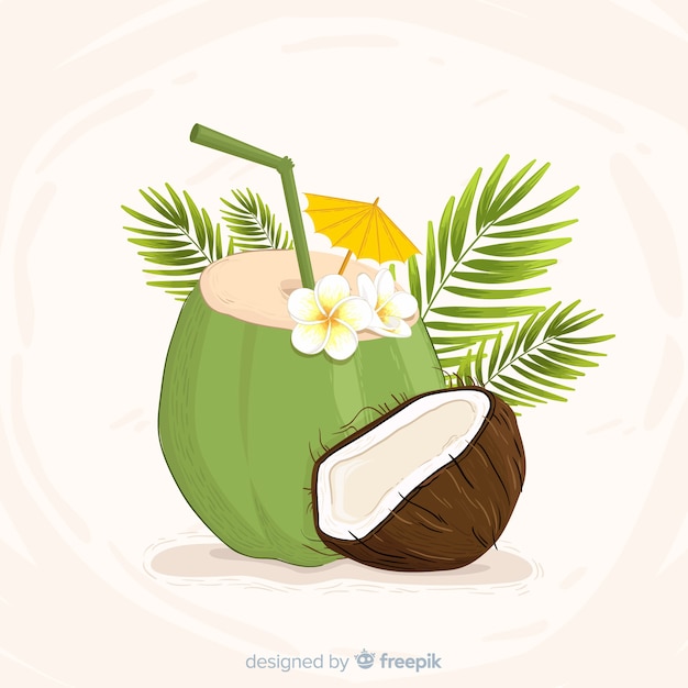 Fondo cóctel de mango dibujado a mano