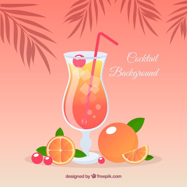 Fondo de cóctel con naranja