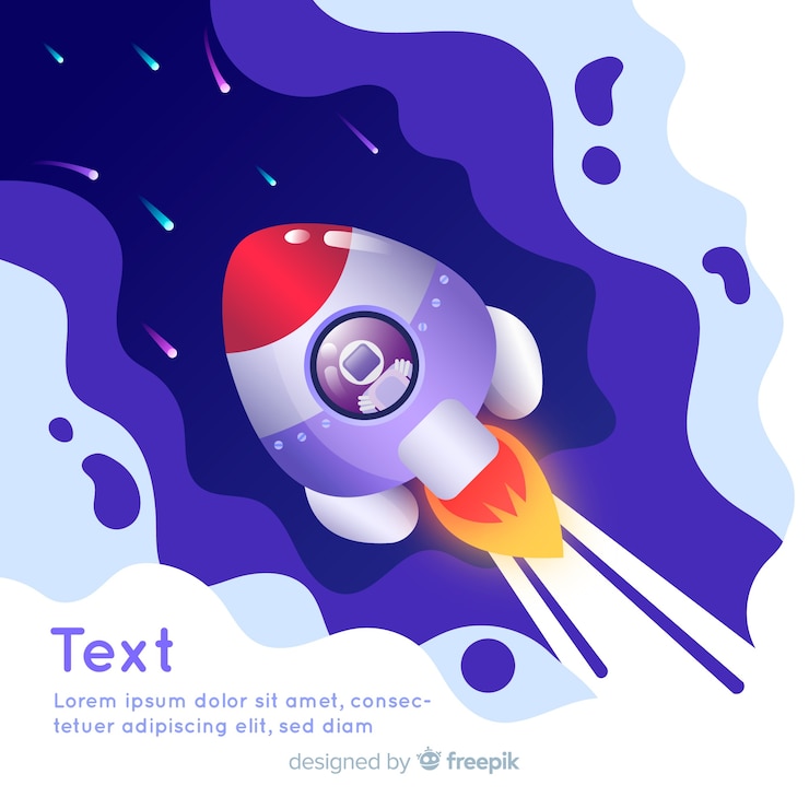 Vector gratuito fondo cohete viajando