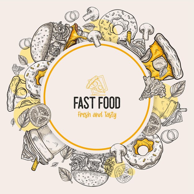 Fondo de colección de cocina comida rápida