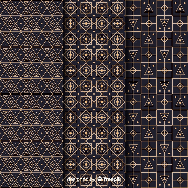 Fondo con colección de patrones de lujo