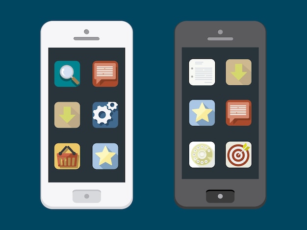 Fondo con colección de smartphones