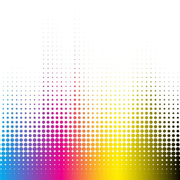 fondo de color cmyk con puntos abstractos en estilo de medio tono