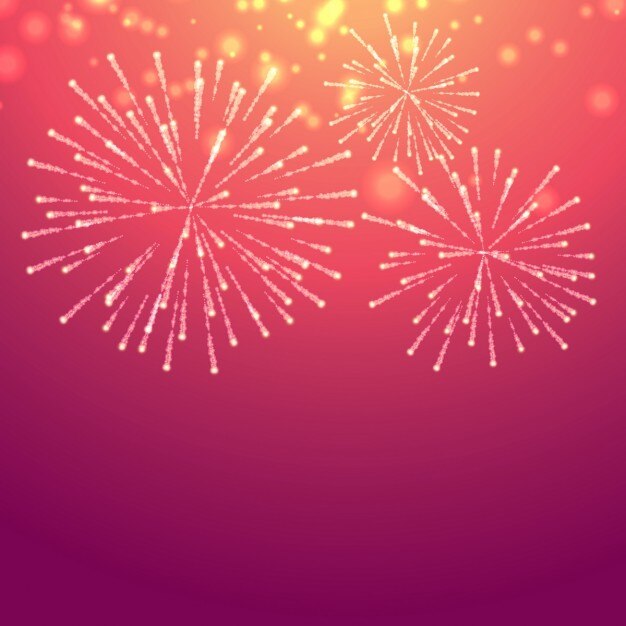 Fondo de color rosa con fuegos artificiales
