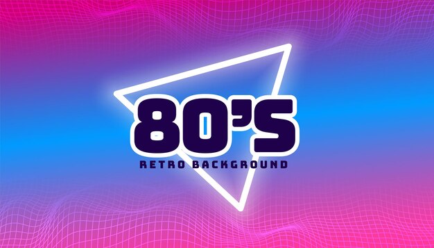 Fondo de colores retro de los 80 con forma de triángulo