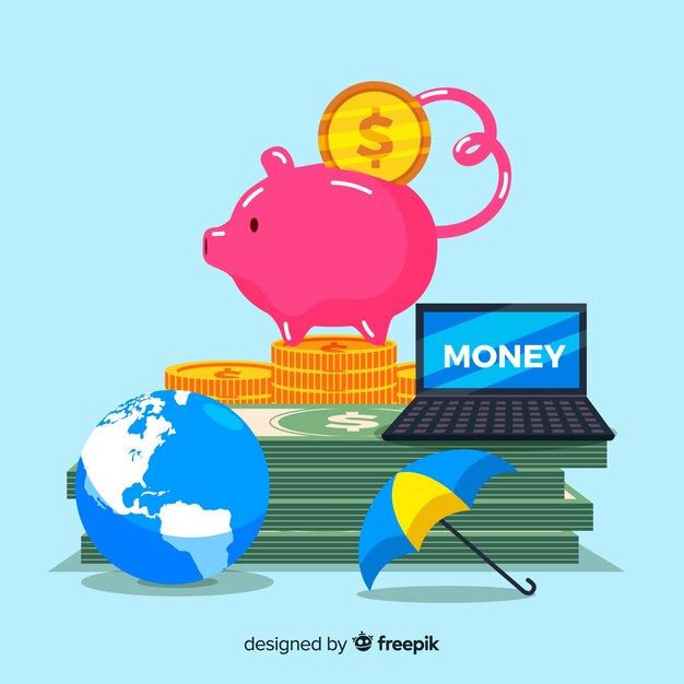 Fondo colorido ahorrar dinero