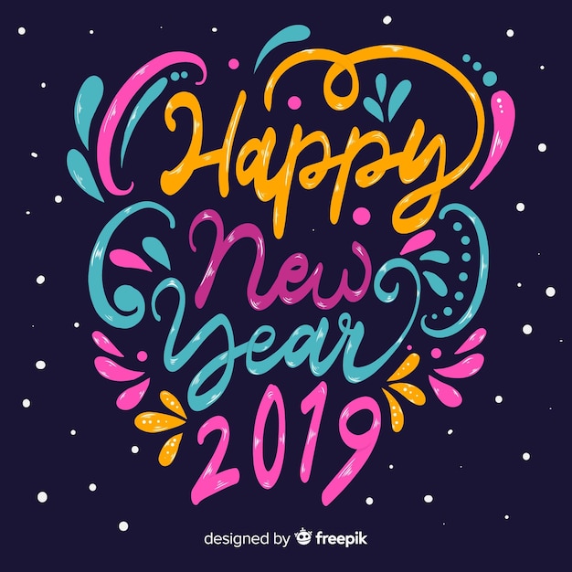 Fondo colorido de año nuevo 2019