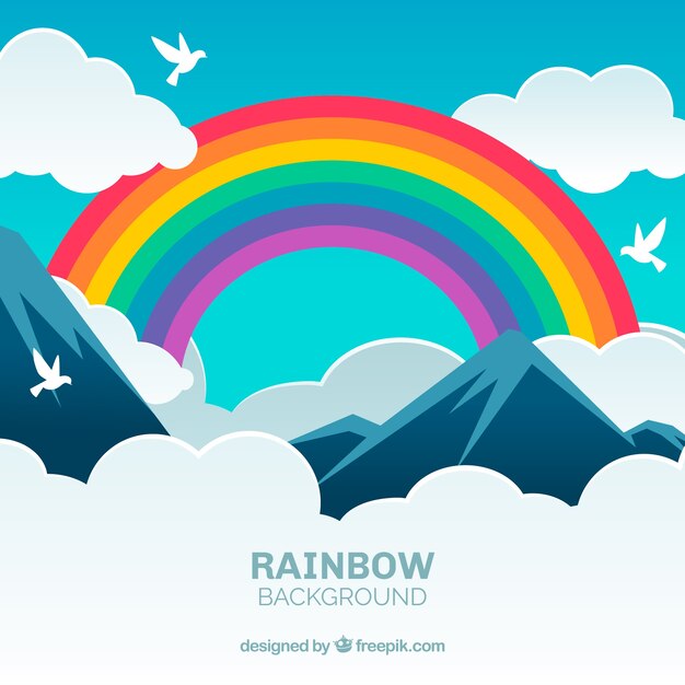 El fondo colorido del arco iris