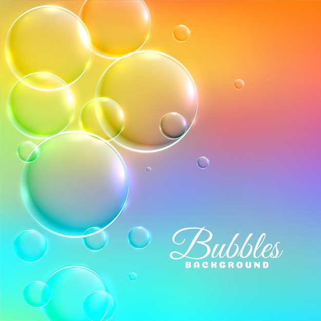 Fondo colorido con burbujas brillantes