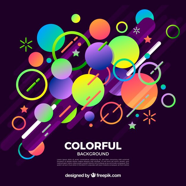 Fondo colorido con circulos diferentes