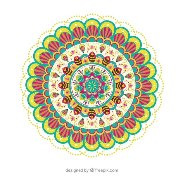 Vector gratuito fondo colorido con concepto mandala