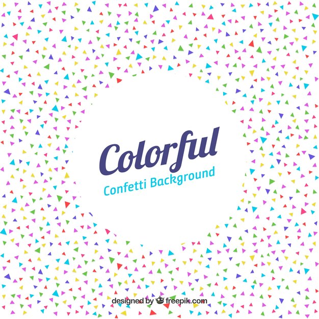 Fondo colorido con confeti en diseño plano
