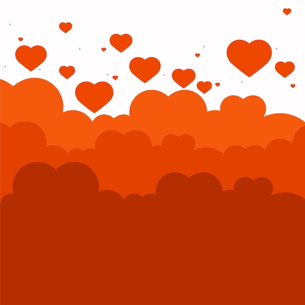 Fondo colorido del corazón y de la nube del vector