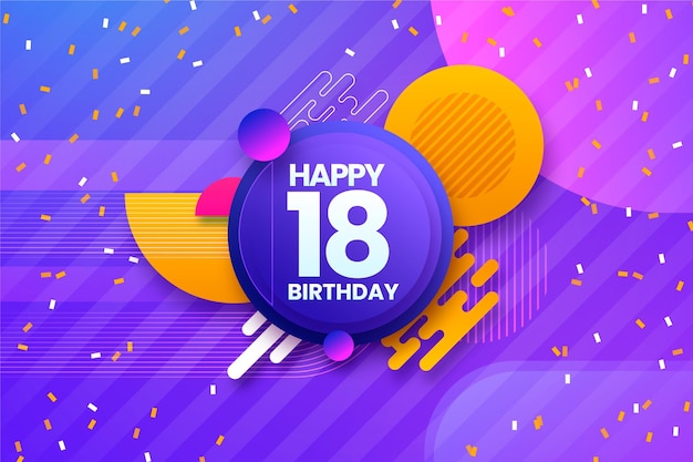 Fondo colorido para cumpleaños número 18