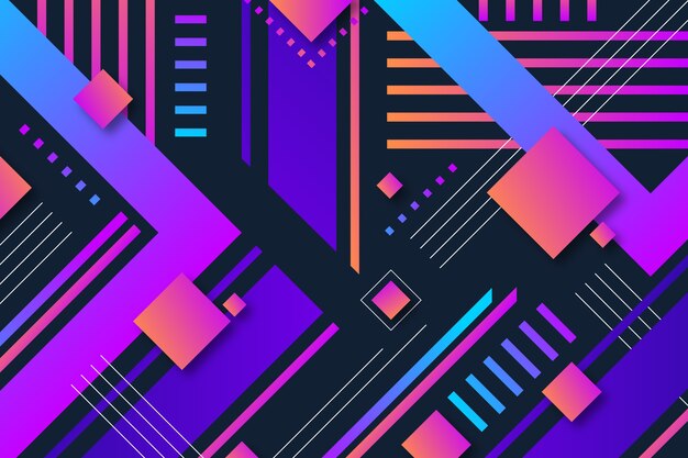 Fondo colorido degradado de formas geométricas