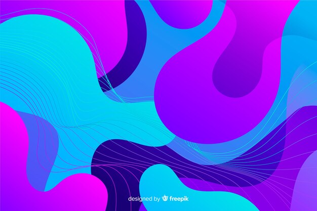 Fondo colorido degradado formas líquidas