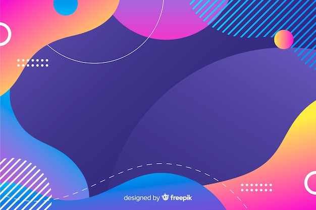 Fondo colorido degradado formas líquidas