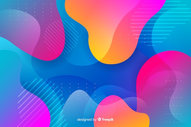 Fondo colorido degradado formas líquidas