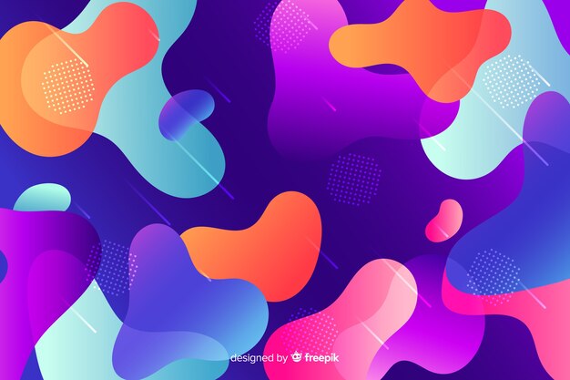 Fondo colorido degradado formas líquidas