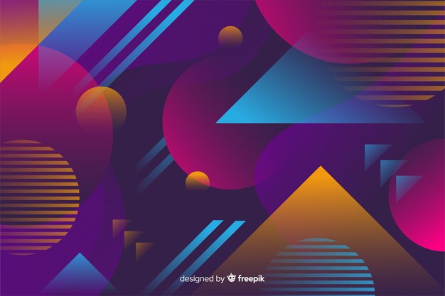Fondo colorido degradado modelos geométricos