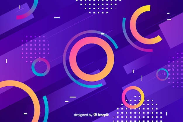 Fondo colorido degradado modelos geométricos