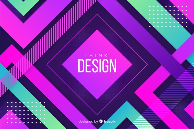 Fondo colorido degradado modelos geométricos