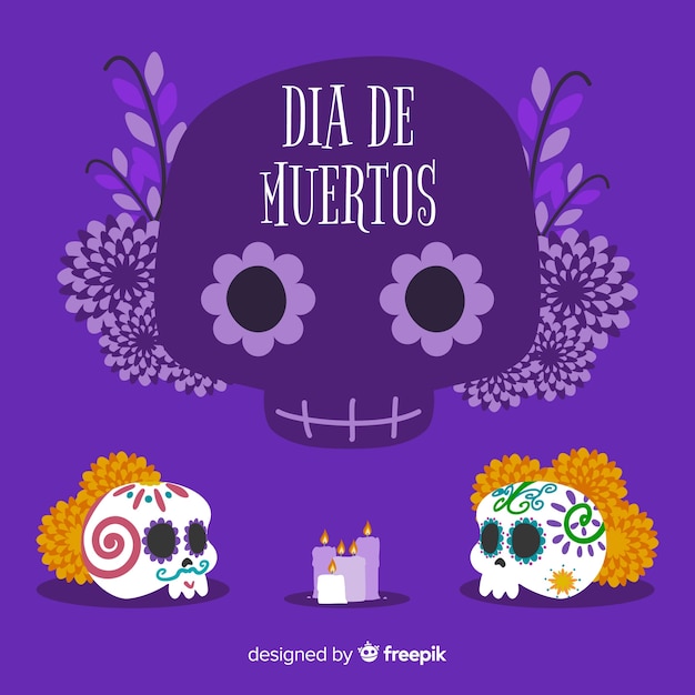 Vector gratuito fondo colorido de día de muertos