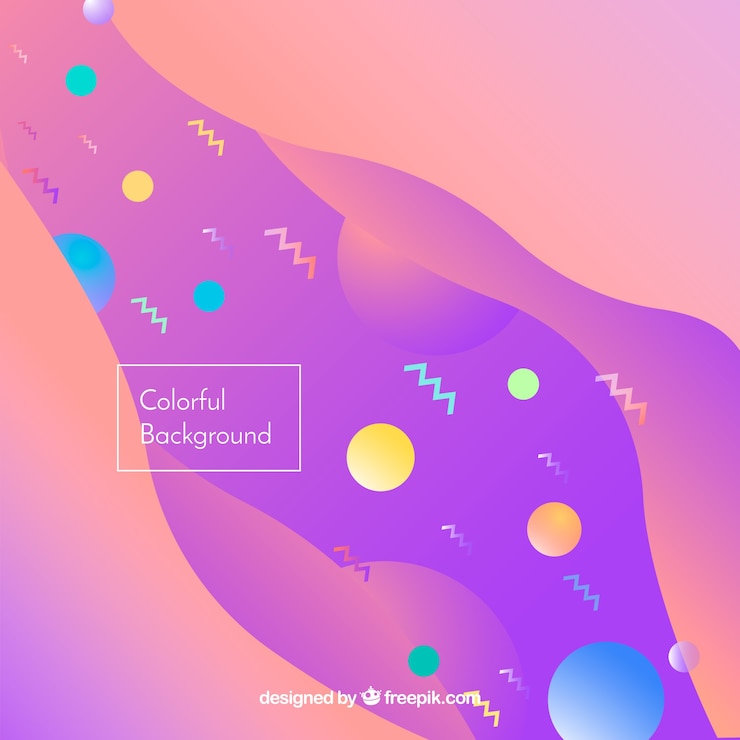 Vector gratuito fondo colorido con diferentes formas