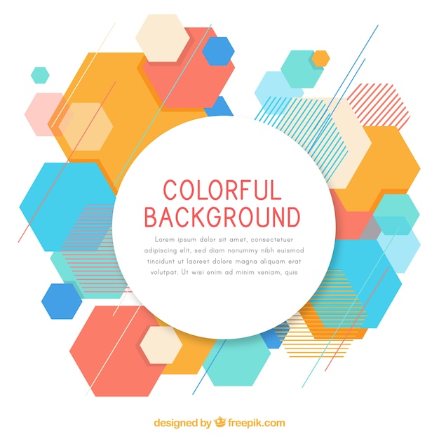 Fondo colorido con diferentes formas