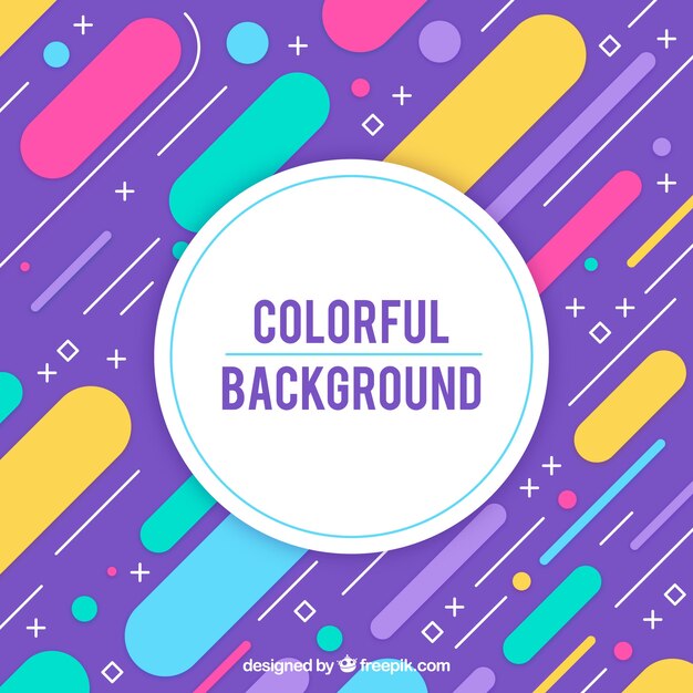 Fondo colorido con diferentes formas