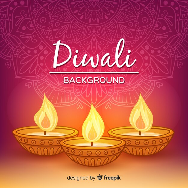 Vector gratuito fondo colorido de diwali dibujado a mano