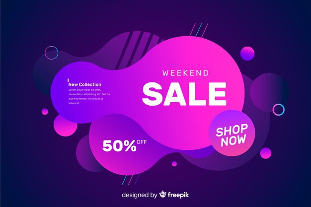 Fondo colorido efecto fluido de ventas