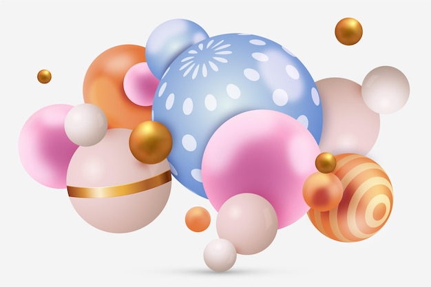 Fondo colorido esferas realistas