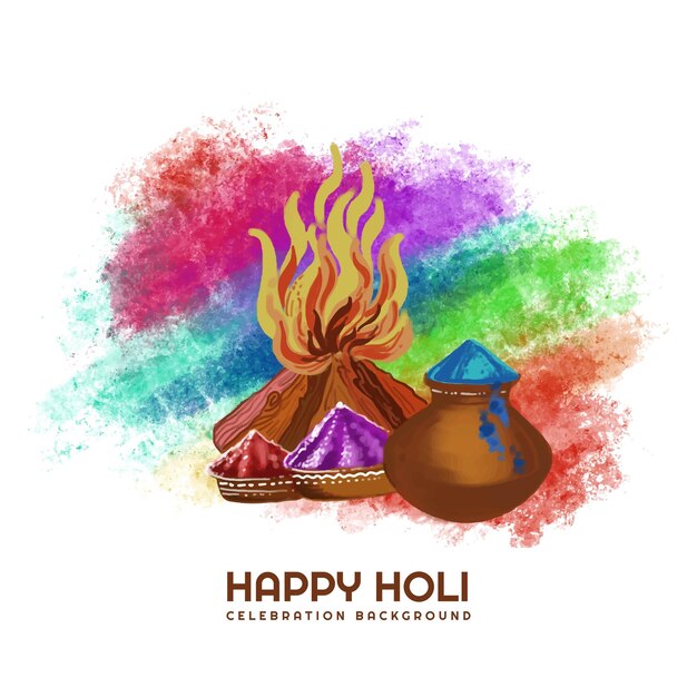Fondo colorido feliz holi para el diseño de celebración del festival de colores