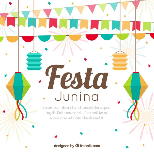 Fondo colorido de festa junina