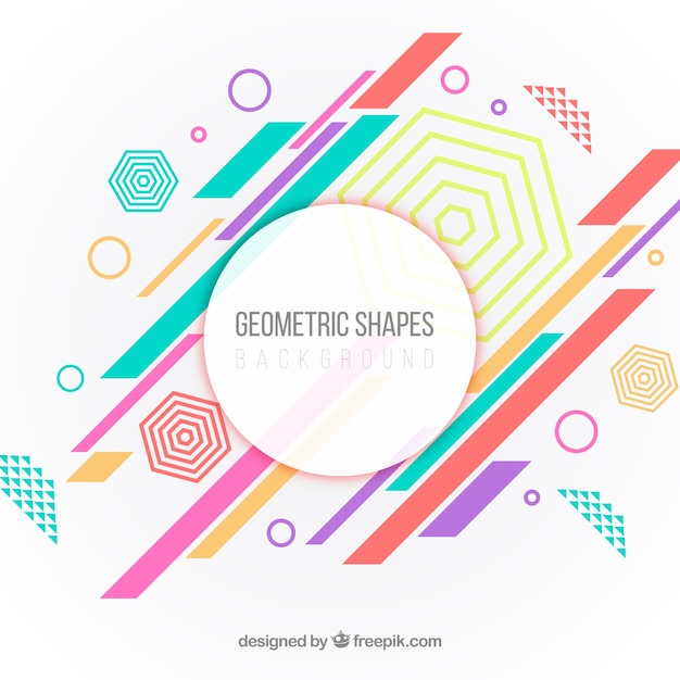 Vector gratuito fondo colorido con figuras geométricas