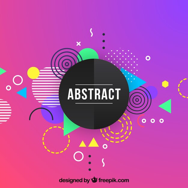 Fondo colorido con figuras geométricas