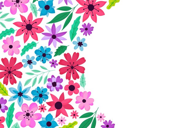 Fondo colorido floral dibujado a mano