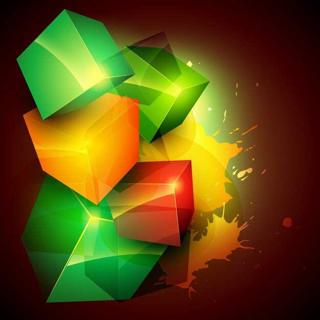 Fondo colorido con formas 3d