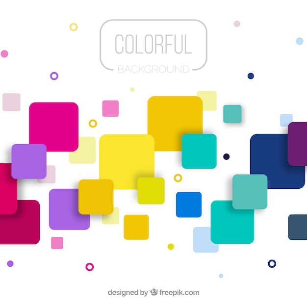 Fondo colorido con formas cuadradas